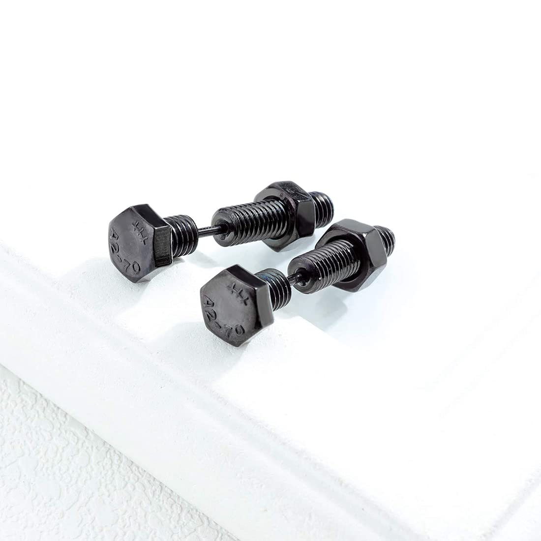Stainless Steel Screw Stud Earrings for Men